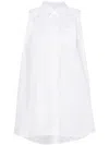 Sacai Pleat-detail Cotton Minidress In White