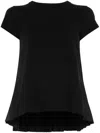 Sacai Pleat-detail T-shirt In Black