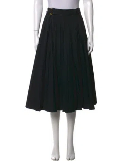 Pre-owned Sacai Pleated Accents Midi Length Skirt In Black