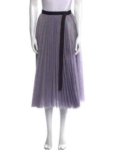 Pre-owned Sacai Pleated Accents Midi Length Skirt In Blue