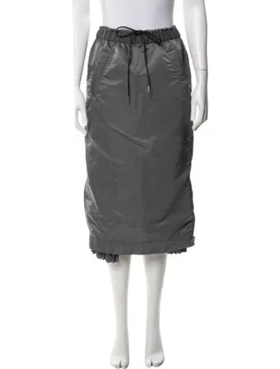 Pre-owned Sacai Pleated Accents Midi Length Skirt In Gray