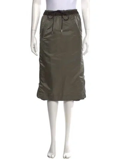 Pre-owned Sacai Pleated Accents Midi Length Skirt In Green