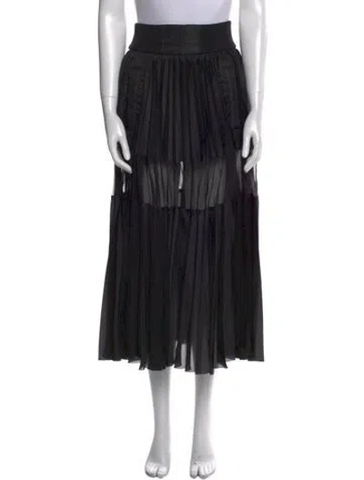 Pre-owned Sacai Pleated Accents Midi Length Skirt In Multi