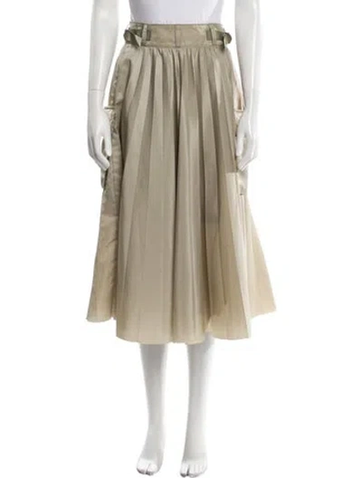 Pre-owned Sacai Pleated Accents Midi Length Skirt In Neutral