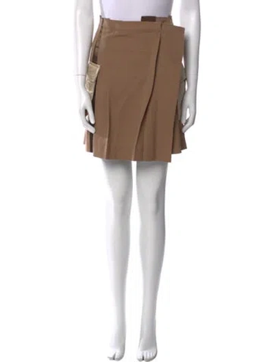 Pre-owned Sacai Pleated Accents Mini Skirt In Neutral