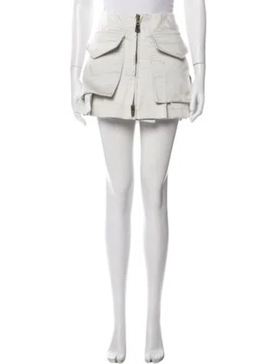 Pre-owned Sacai Pleated Accents Mini Skirt In White