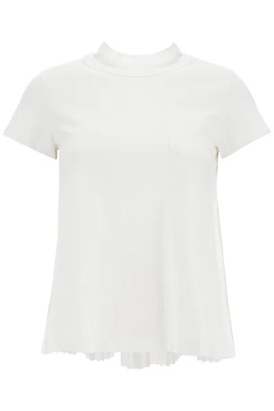 Sacai Pleated Back T-shirt In White