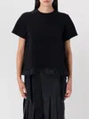 Sacai X Women's Nylon Twill X Cotton Jersey T-shirt In Black