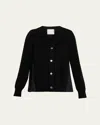 Sacai Pleated-back Rib-knit Cardigan In Black