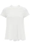 Sacai Contrasting-panels Jersey T-shirt In White