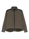 Sacai Pleated-back Zip-front Jacket In Black