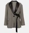 Sacai Pleated Blazer In Taupe