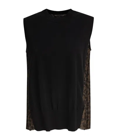 Sacai Pleated Blouse In Black