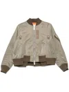 Sacai Pleated Bomber Jackets In Green