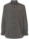 Sacai Pleated Button-up Shirt In Grey