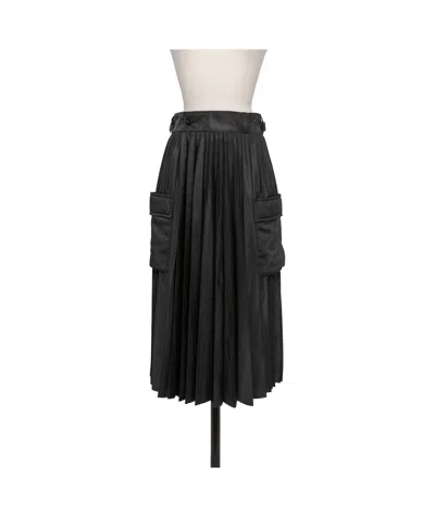 SACAI PLEATED CARGO MIDI SKIRT