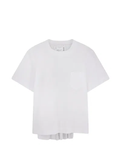 SACAI POCKET PLEATED T-SHIRT