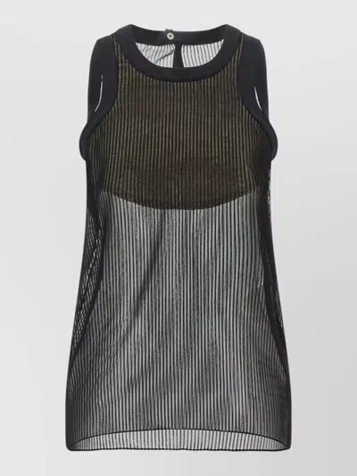 Sacai Pleated Chiffon Top In Transparent
