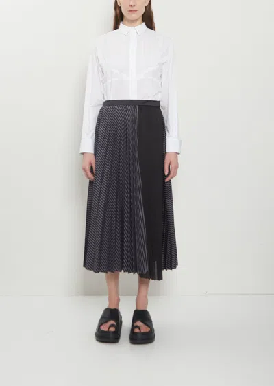 Sacai Pleated Cotton Poplin Skirt