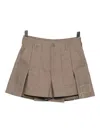 Sacai Pleated Cotton Shorts In Multi