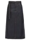Sacai Denim Skirt With Back Pockets And Front Slit