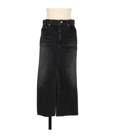 Sacai Denim Skirt In Black