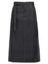 Sacai Denim Skirt With Back Pockets And Front Slit