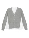 Sacai Geknöpfter Cardigan Mit Faltendetail In Gray