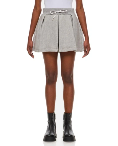 Sacai Pleated Drawstring Shorts In Grey