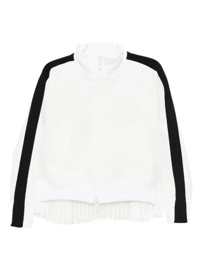 Sacai Pleated-edge Jacket In White