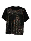 Sacai Pleated Floral Print Top In Multi