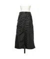Sacai Pleated Gathered Mid-rise Skirt In Black