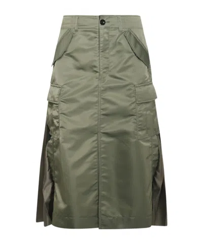 SACAI SACAI PLEATED GATHERED MID-RISE SKIRT
