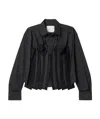 Sacai Pleated Long-sleeved Shirt In Black