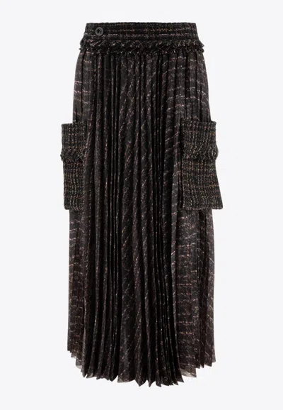 SACAI PLEATED MIDI CARGO SKIRT