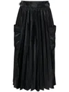 Sacai Womens Black Pleated Wrap-front Woven Midi Skirt In Black