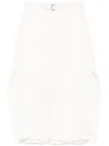 Sacai Pleated Midi Skirt In White