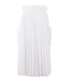 Sacai Pleated Midi Skirt In White
