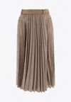Sacai Pleated Skirt With Pockets And Loops In Gold