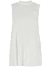 Sacai Mini Dress In Satin Cotton In White