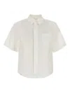 Sacai Pleated-panel Shirt In Neutral