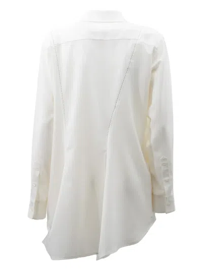 Sacai Pleated-panel Shirt In White