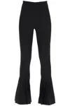 Sacai Ribbed Pleated Woven Flared Pants In Black (black)