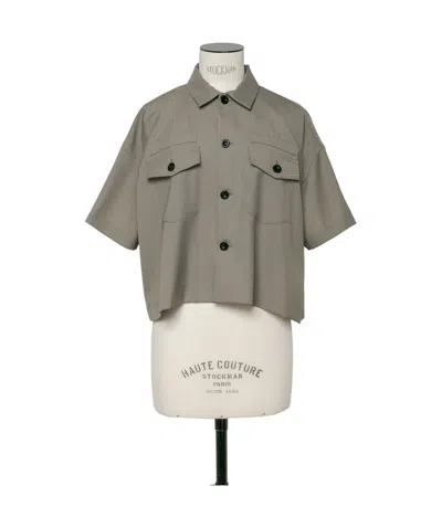 Sacai Pleated Shirt In Gray