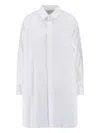 Sacai Pleated Shirt Mini Dress In White