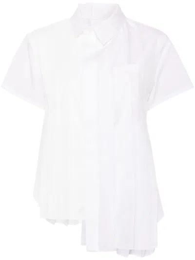 Sacai Pleated Shirt In White