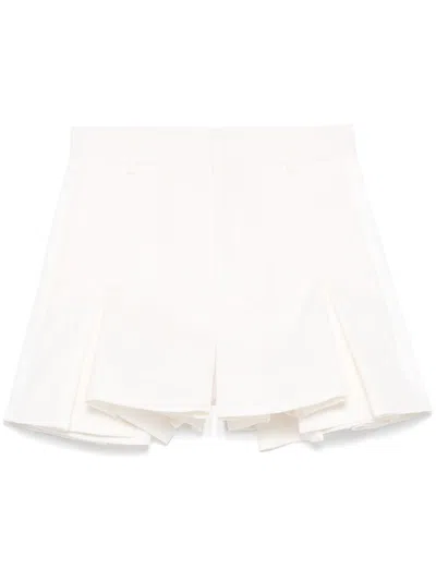 Sacai Pleated Shorts In White