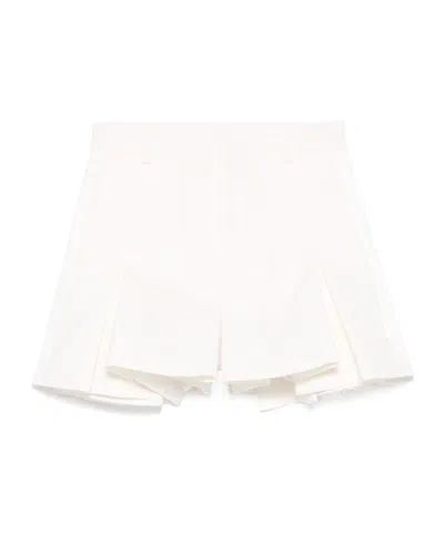 Sacai Pleated Shorts In White