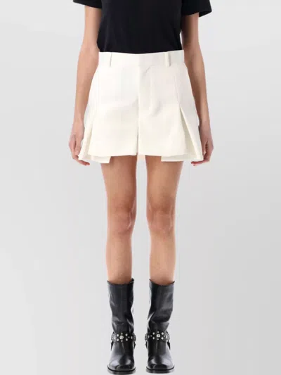SACAI PLEATED SHORTS WITH BELT LOOPS AND SIDE POCKETS