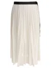 Sacai Wrap Detail Midi Length Pleated Skirt In White